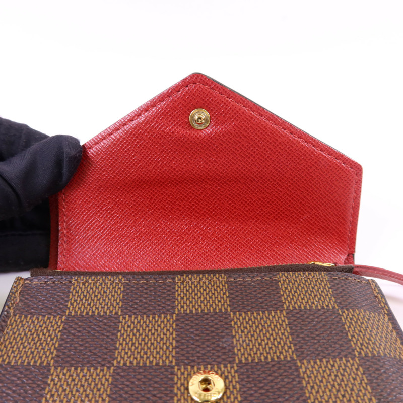 LOUIS VUITTON Damier Victorine Wallet金扣銀包-15