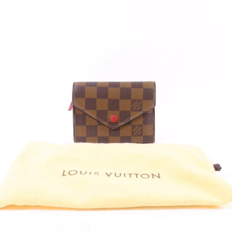 LOUIS VUITTON Damier Victorine Wallet金扣銀包-18
