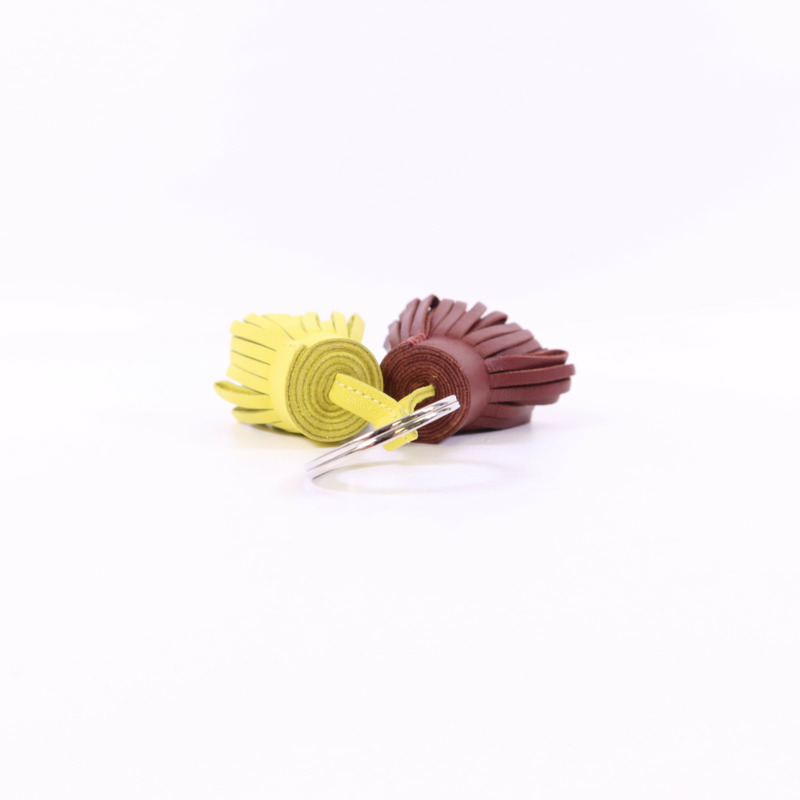 HERMES Swift皮革Carmen Key Ring銀扣鑰匙圈-4