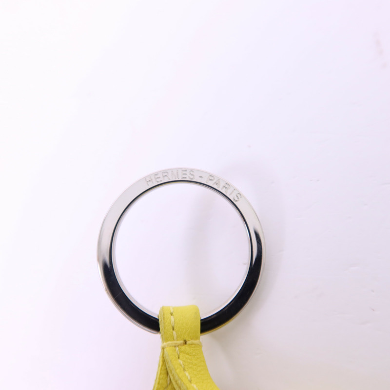 HERMES Swift皮革Carmen Key Ring銀扣鑰匙圈-5