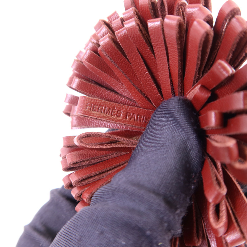 HERMES Swift皮革Carmen Key Ring銀扣鑰匙圈-7