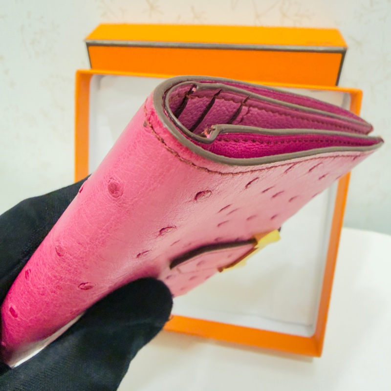 Hermes 鴕鳥皮短夾-15