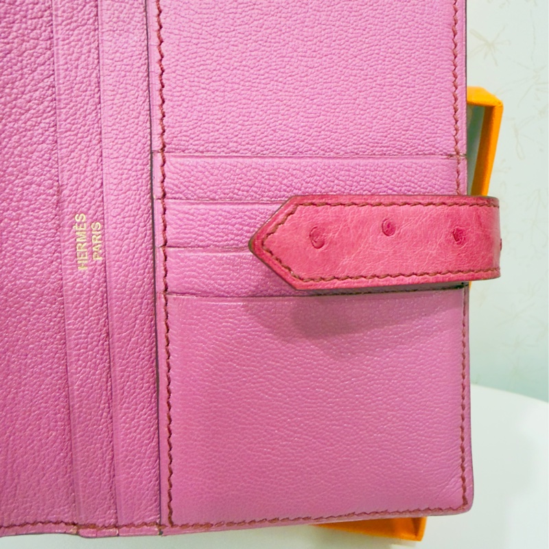 Hermes 鴕鳥皮短夾-23