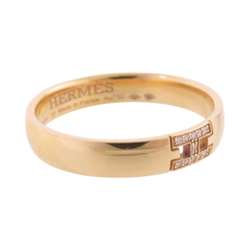 18K玫瑰金 鑽石 Ever Herakles 戒指 55【HERMES 愛馬仕】-4