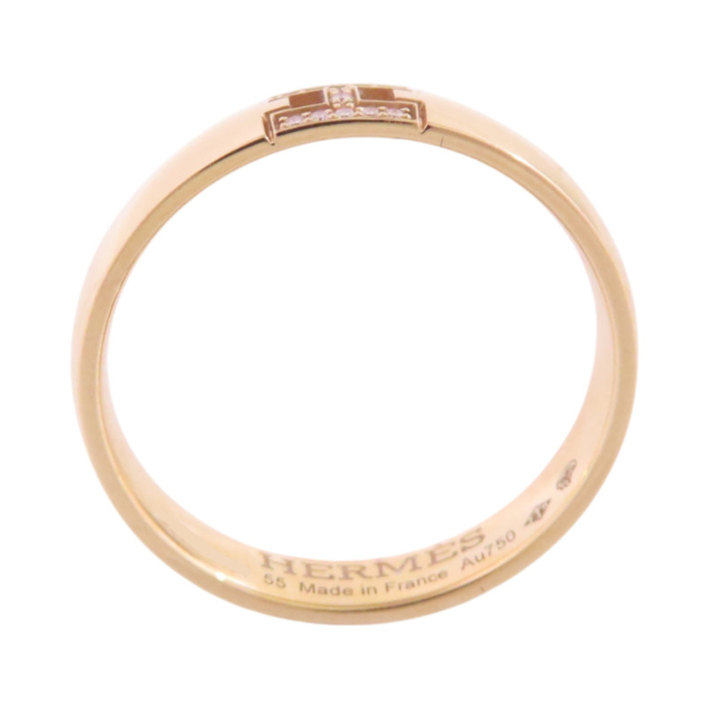 18K玫瑰金 鑽石 Ever Herakles 戒指 55【HERMES 愛馬仕】-6