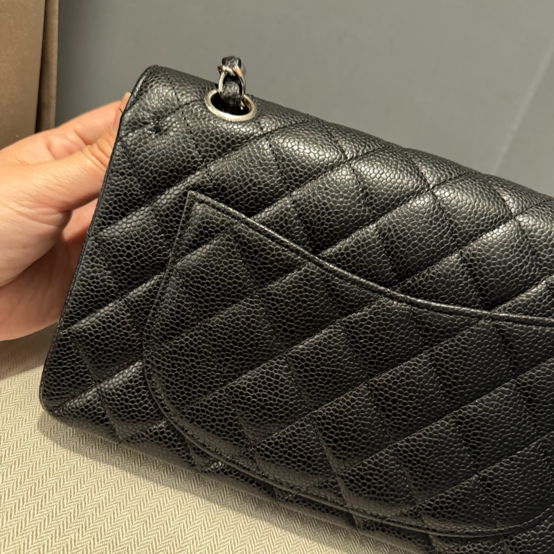 Chanel 香奈兒 CF23 荔枝牛皮 黑銀-32