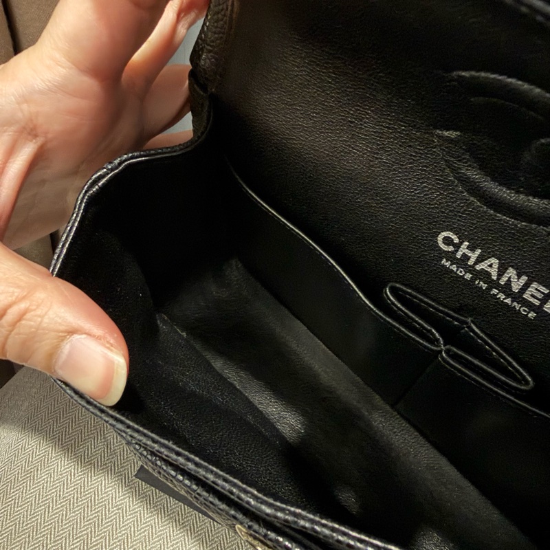 Chanel 香奈兒 CF23 荔枝牛皮 黑銀-42