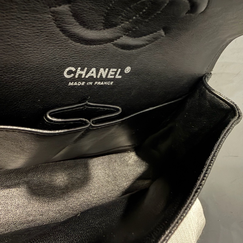 Chanel 香奈兒 CF23 荔枝牛皮 黑銀-43