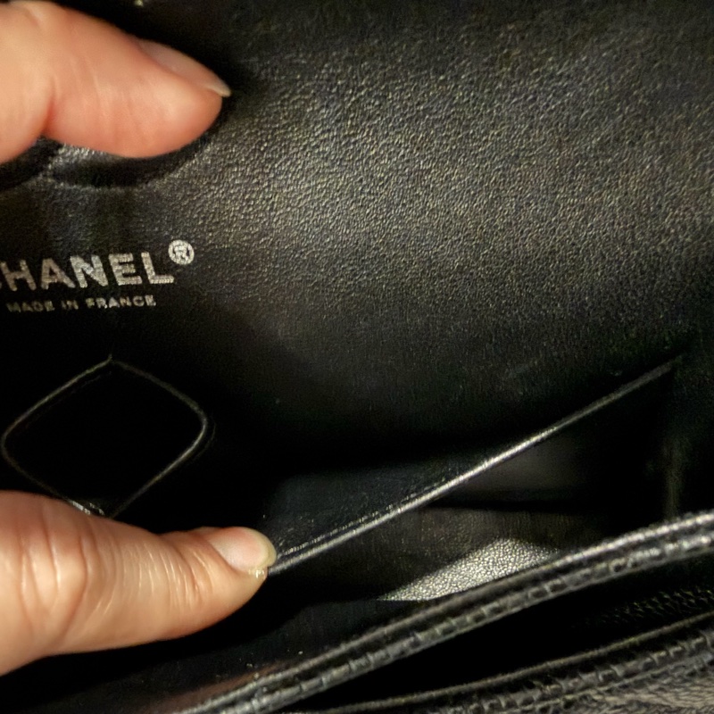 Chanel 香奈兒 CF23 荔枝牛皮 黑銀-47