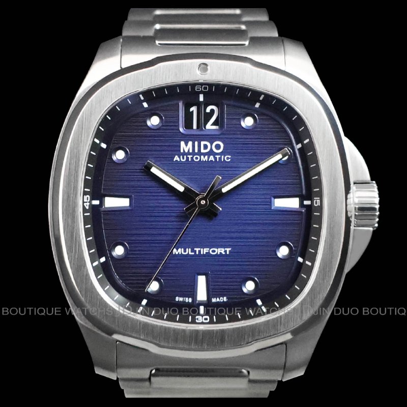 金鐸精品~2501 MIDO美度Multifort先鋒系列TV大日期窗藍面盤40mm自動上鍊男用腕錶-0