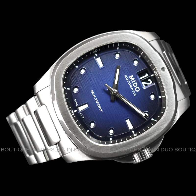 金鐸精品~2501 MIDO美度Multifort先鋒系列TV大日期窗藍面盤40mm自動上鍊男用腕錶-1