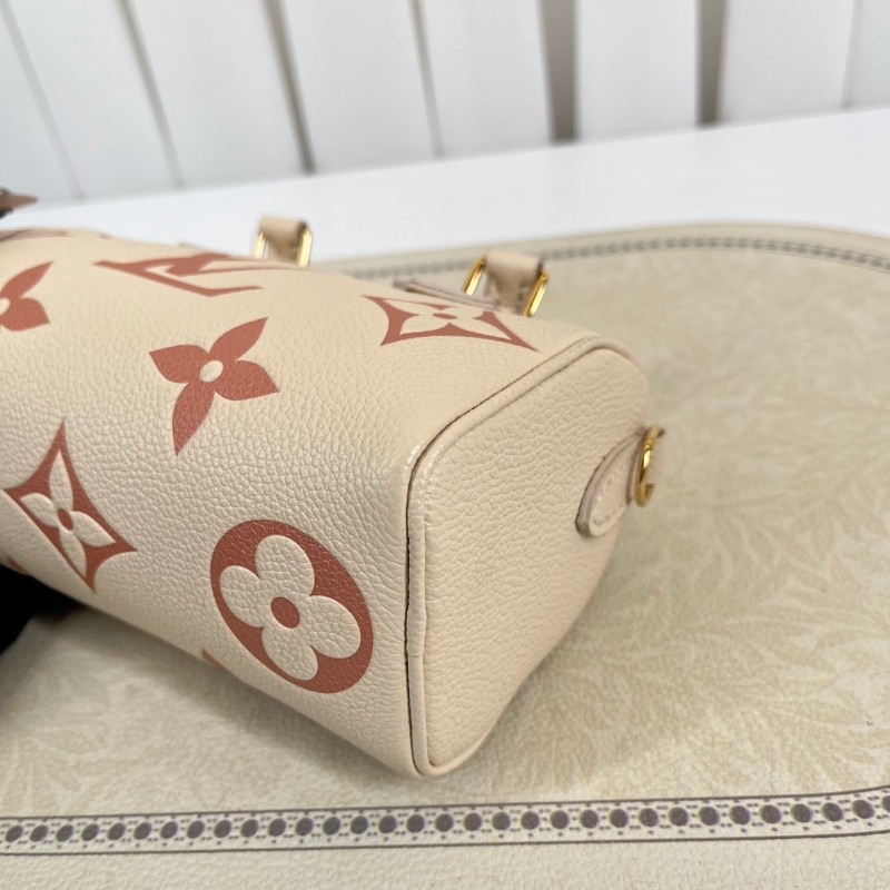 sq zzz LV路易威登  芯片款 speedynano草莓牛奶手提包單肩斜挎包 奶粉色Empreinte軟粒面牛皮配上可拆卸肩帶 胖乎乎簡直草莓牛奶即視感 小姐姐值得擁有的一只包包-11