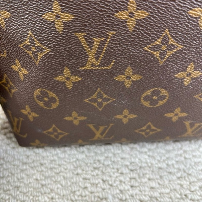 LV路易威登老花拼黑男士手提包公文包 棕色老花配黑色皮邊 容量大 內裡乾淨 有肩帶可單肩可斜挎可手提 適合商務通勤-14