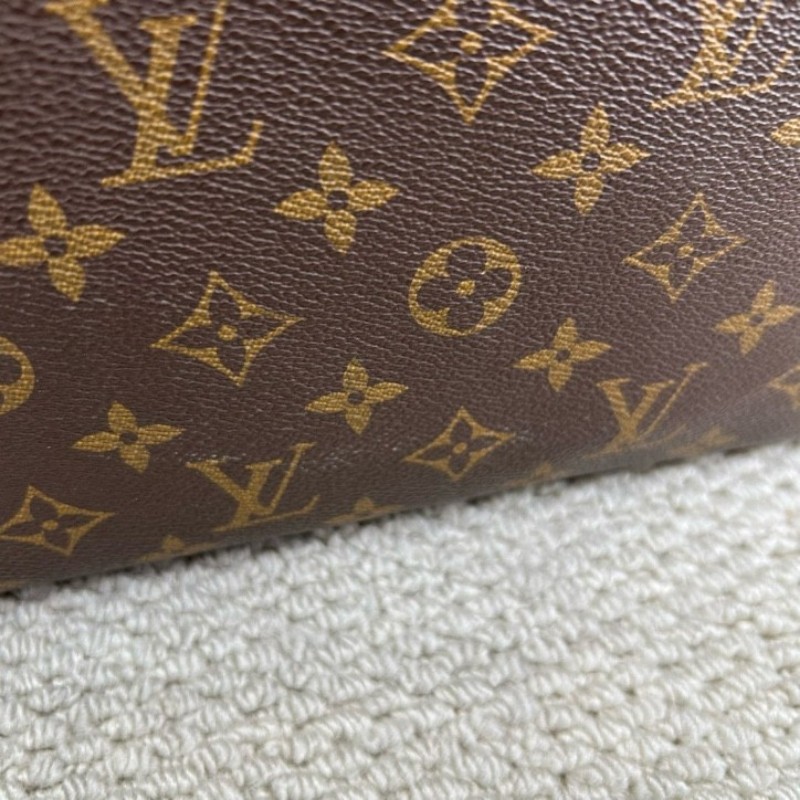 LV路易威登老花拼黑男士手提包公文包 棕色老花配黑色皮邊 容量大 內裡乾淨 有肩帶可單肩可斜挎可手提 適合商務通勤-15