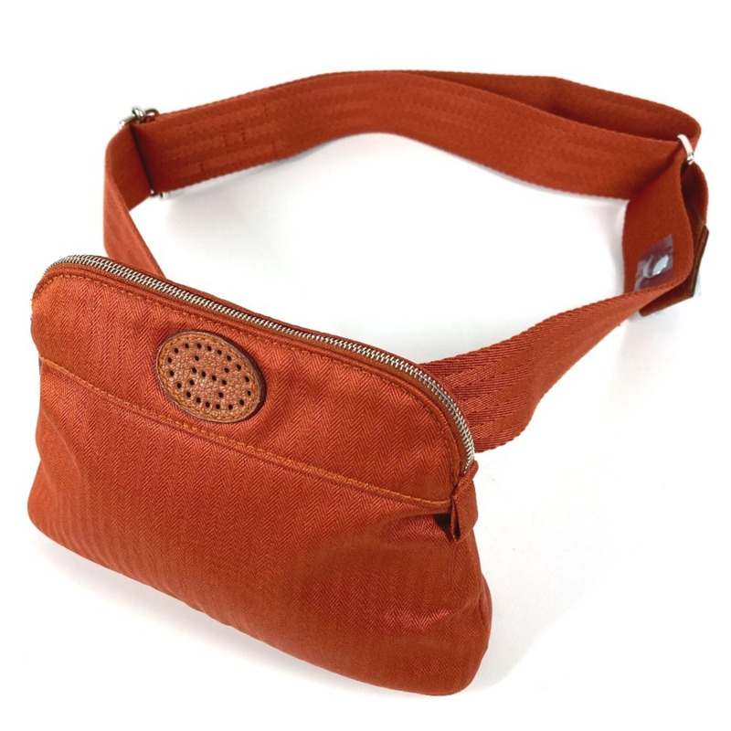 愛馬仕 Bolide Santur 單肩包/高爾夫球包，H 標誌鏤空設計，Evelyn 腰帶，棉質和聚醯胺混紡布料，男女通用，橙色-8