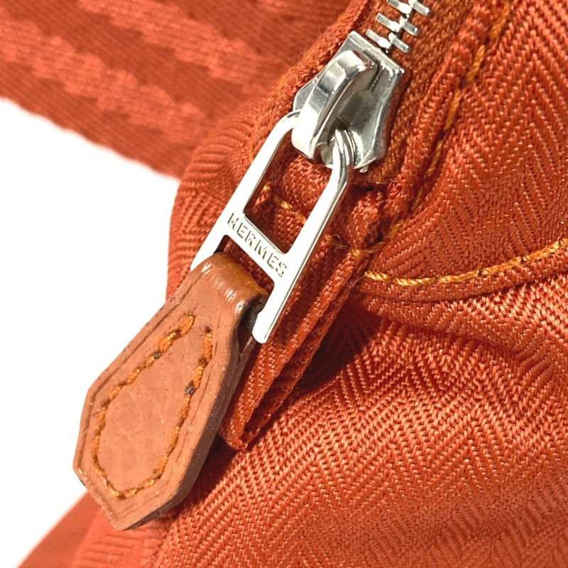 愛馬仕 Bolide Santur 單肩包/高爾夫球包，H 標誌鏤空設計，Evelyn 腰帶，棉質和聚醯胺混紡布料，男女通用，橙色-9