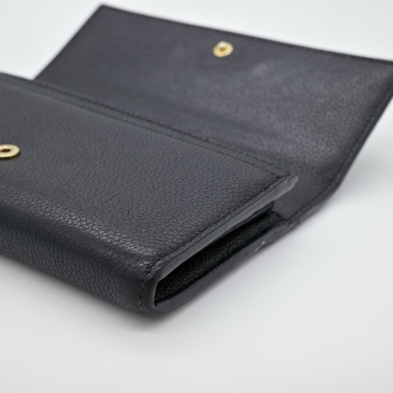 ✨三折出售！Gucci 古馳 Zumi 雙色馬銜鍊雙G設計 黑色 牛皮 釦式長夾-3