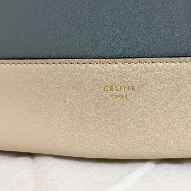 Celine Frame 拼色肩背包｜米+藍｜有購證-12