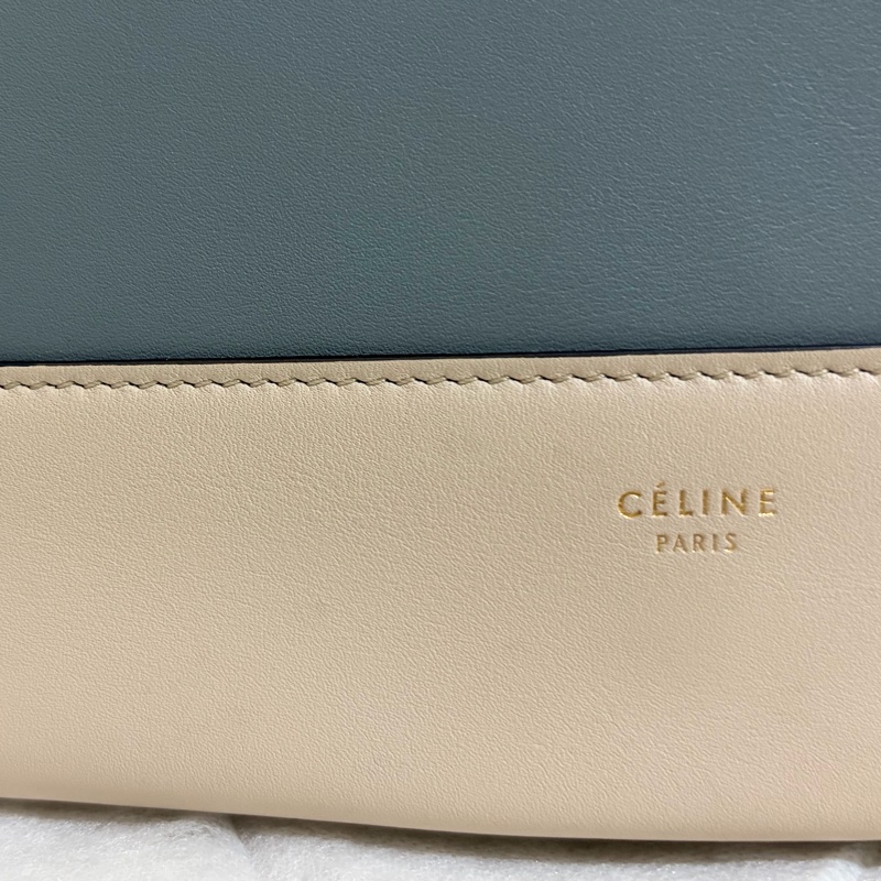 Celine Frame 拼色肩背包｜米+藍｜有購證-13