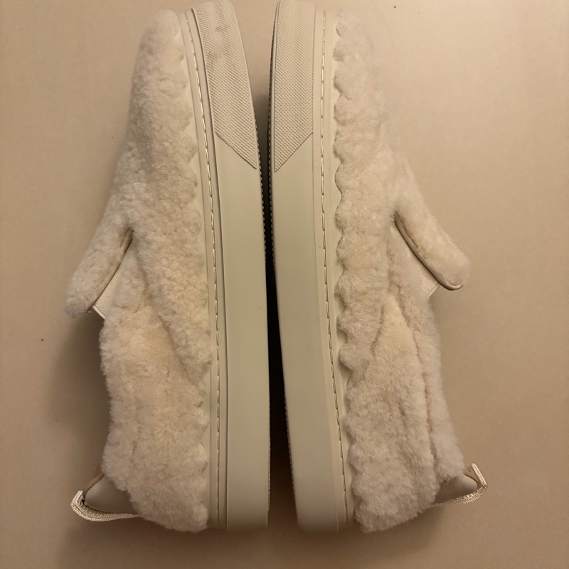 Chloe米白毛毛休閒鞋-1