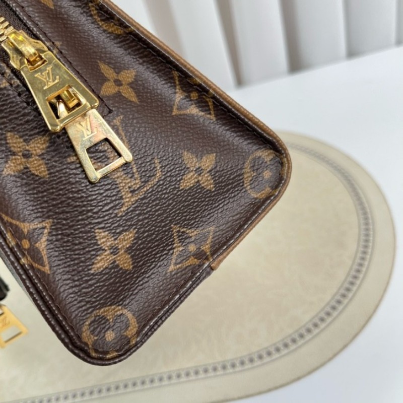 zzz LV路易威登 24年票 芯片款 eastwest 橫版老花onthego 經典老花配色 金色五金 鏈條肩帶可拆卸 手提斜挎兩用 容量實用 日常通勤、逛街都很百搭-12