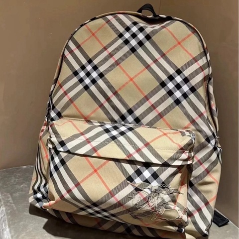 BURBERRY沙色 經典格紋 騎士 戰馬 後背包 9.9成新
