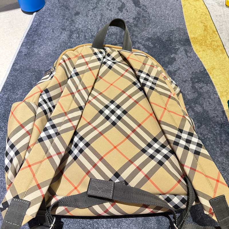 BURBERRY沙色 經典格紋 騎士 戰馬 後背包 9.9成新-2