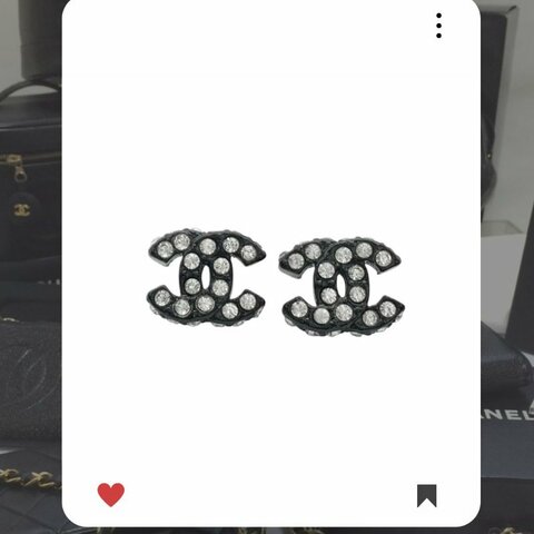 🛍️🎁 26 🔥 2月新品上架 新年情人節💘 香奈兒 Chanel 黑色雙CC水鑽耳環 🔥 香奈兒熱賣款 香奈兒經典款 耳環 CHANEL EARRING