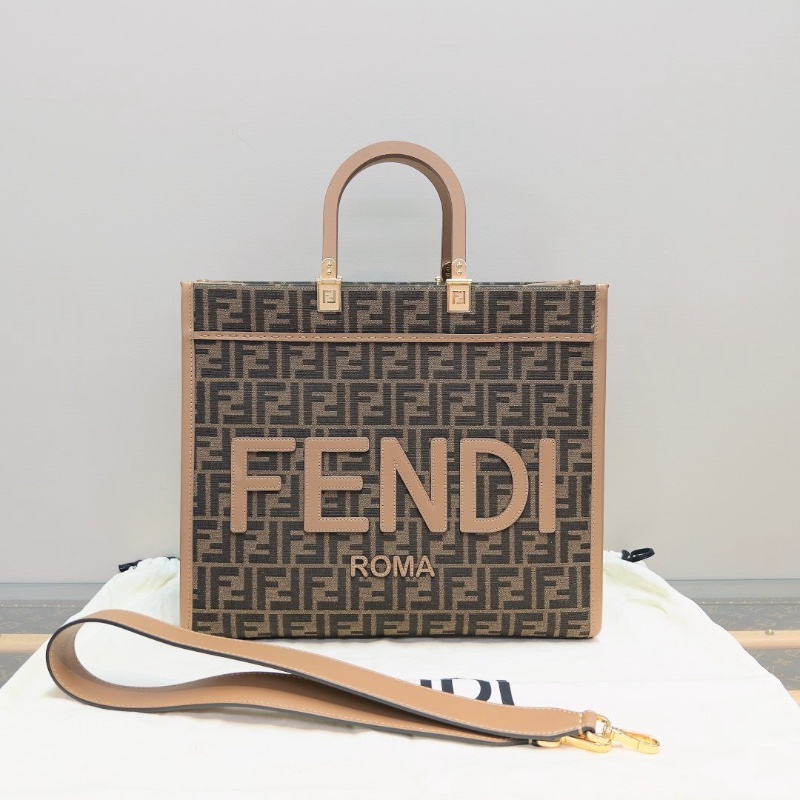 FENDI 老花棕色Sunshine手提肩背包36*30*16 全新閒置配件塵袋-1