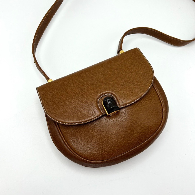 GUCCI棕色金扣中古肩背斜背竹節包24*20*7 98新配件塵袋-3