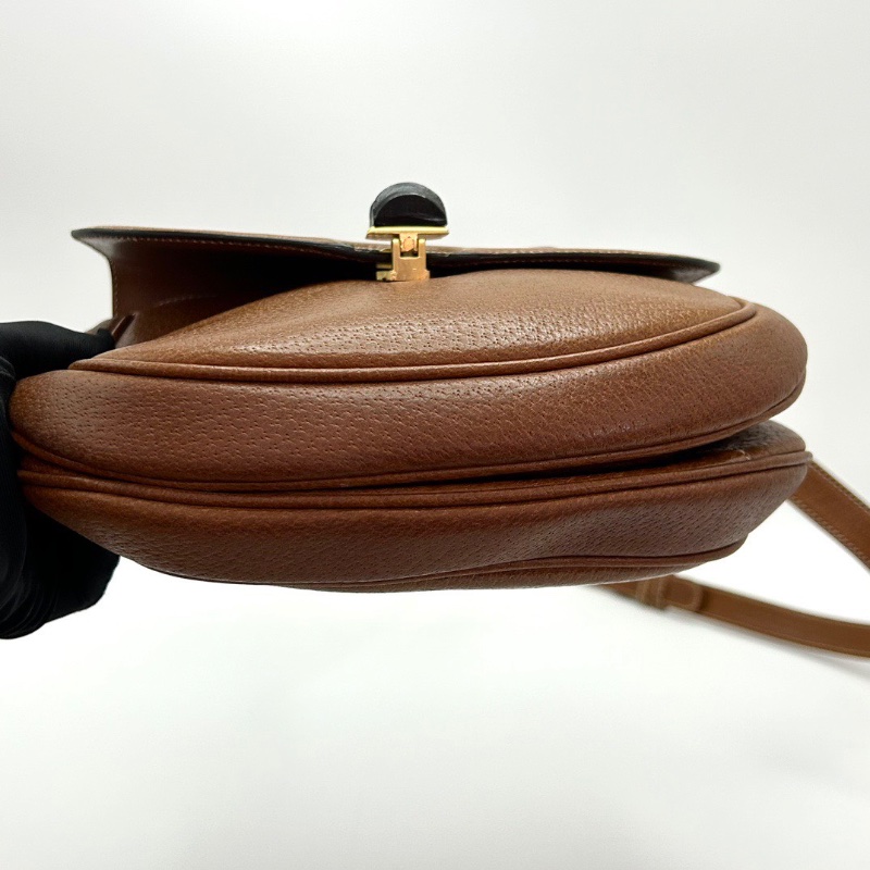 GUCCI棕色金扣中古肩背斜背竹節包24*20*7 98新配件塵袋-4