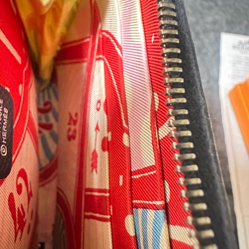 Hermes 愛馬仕經典絲巾短夾A刻深藍色-5