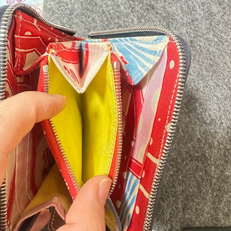 Hermes 愛馬仕經典絲巾短夾A刻深藍色-6