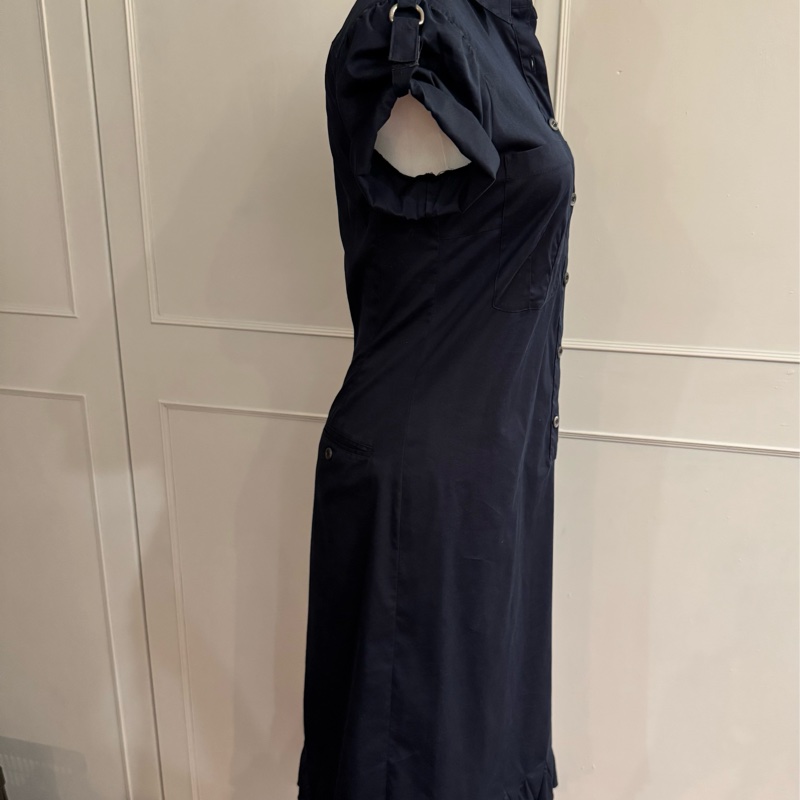 《新歡舊愛》正品PRADA深藍近黑彈性連身裙/洋裝38/S-3