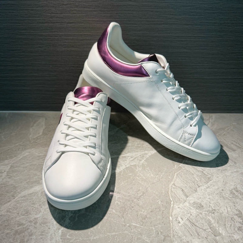 99新lv男鞋小鞋白紫拼色側標logo經典休閒板鞋 40.5碼-11