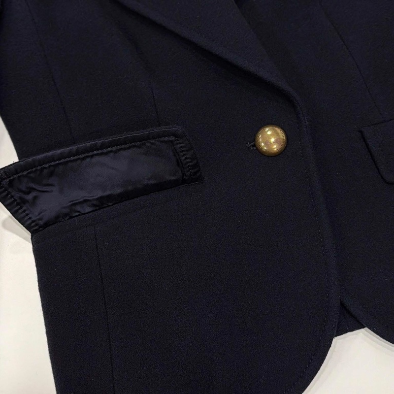 BURBERRY 倫敦 滿版戰馬內裏毛料西裝外套 深藍-4