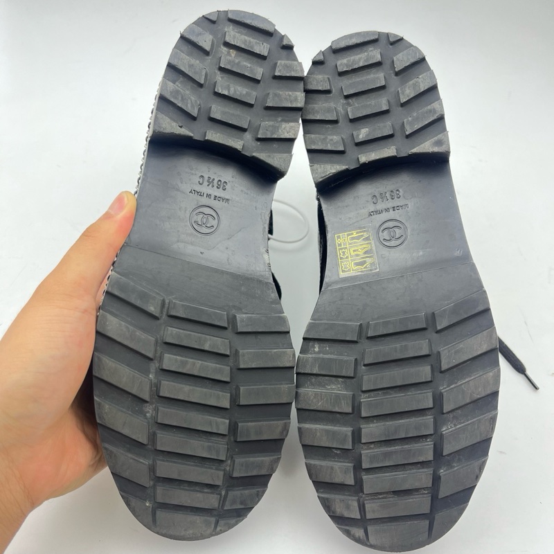 97新chanel香奈兒油臘皮珍珠短靴/尺碼：36.5碼-7