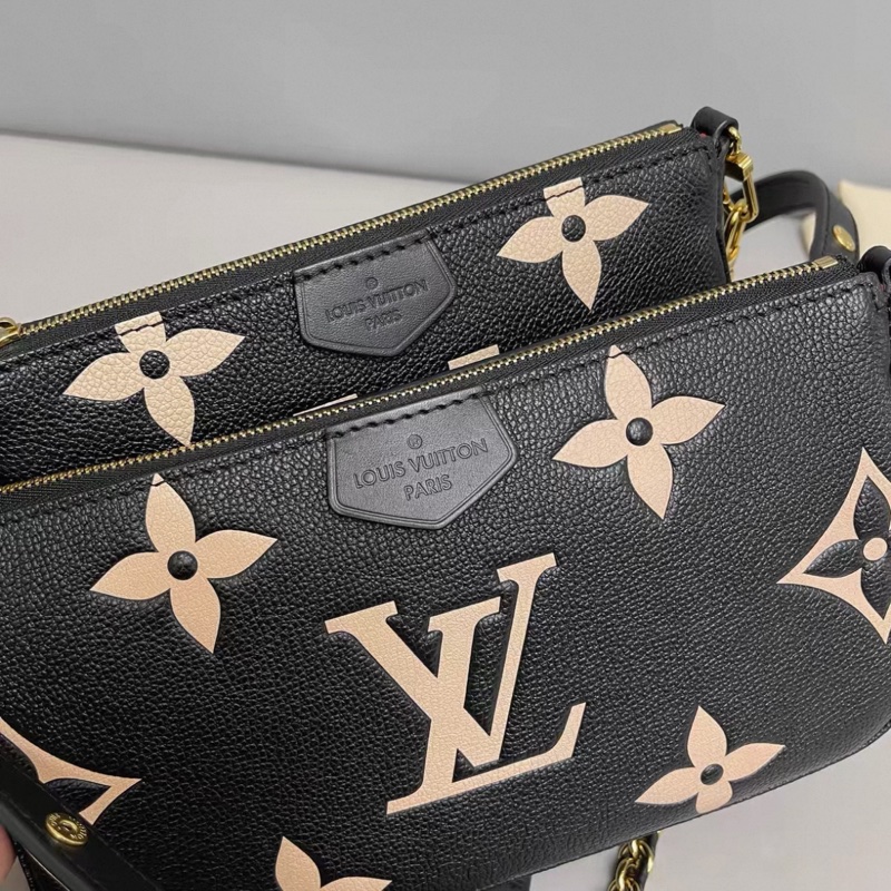 LV路易威登Multi Pochette黑白壓紋四合一 芯片-3