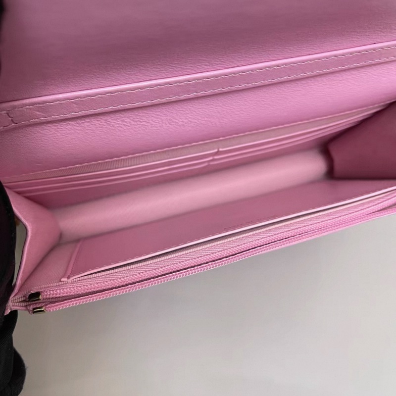 Chanel香奈兒 粉紫色全皮菱格雙鏈條woc 芯片-7