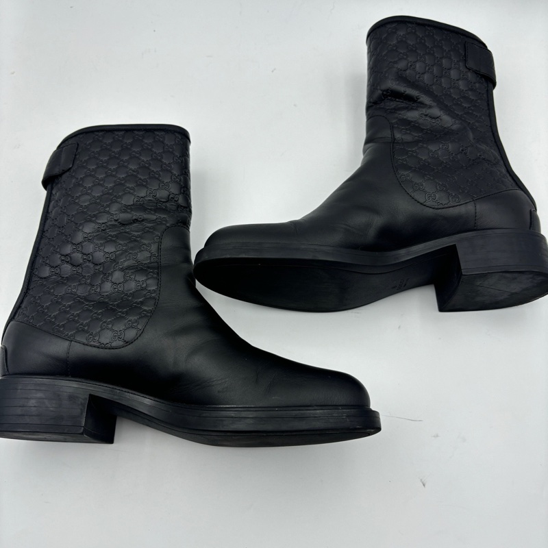 gucci暗紋滿印牛皮短靴/尺碼：37碼 無附件-2