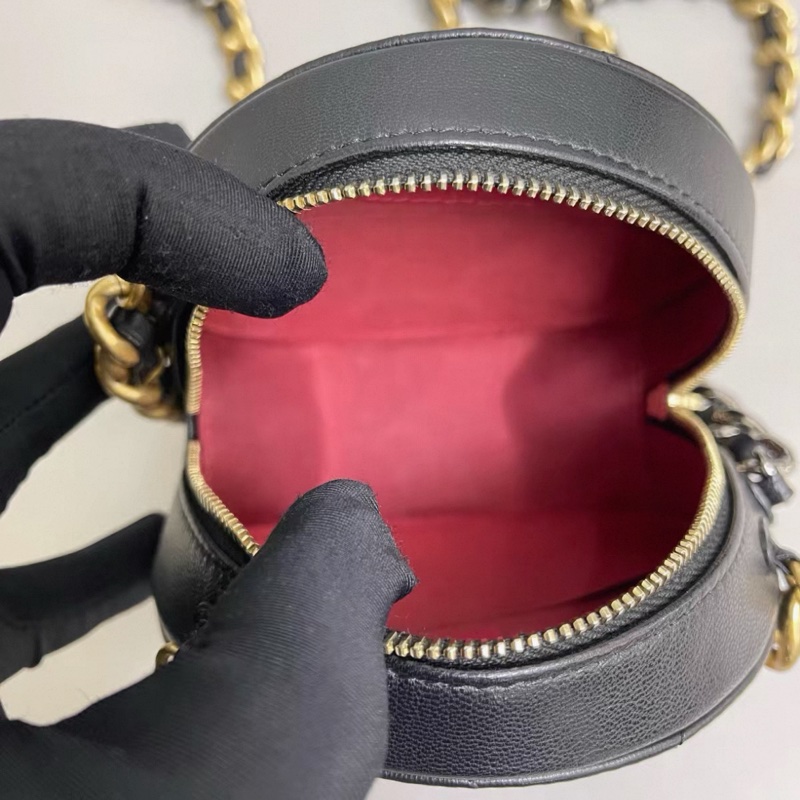 MJChanel香奈兒19Bag黑金全皮圓餅包-6