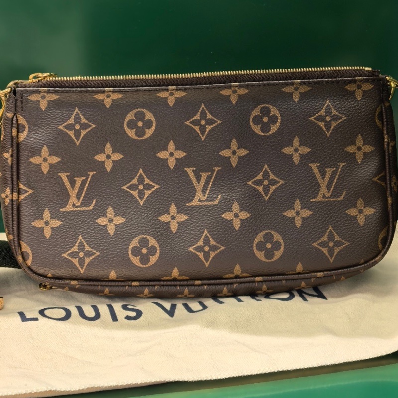LouisVuitton路易威登 五合一綠肩帶 芯片款 附件：有塵袋-3