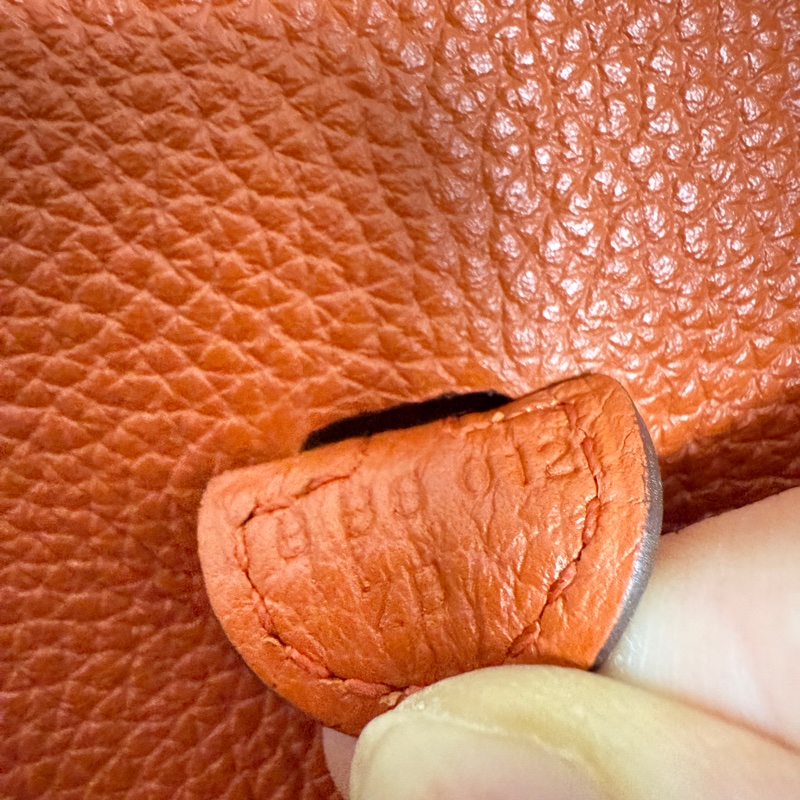 近全新愛馬仕Hermes mini evelyne 16 火焰橘金釦-10