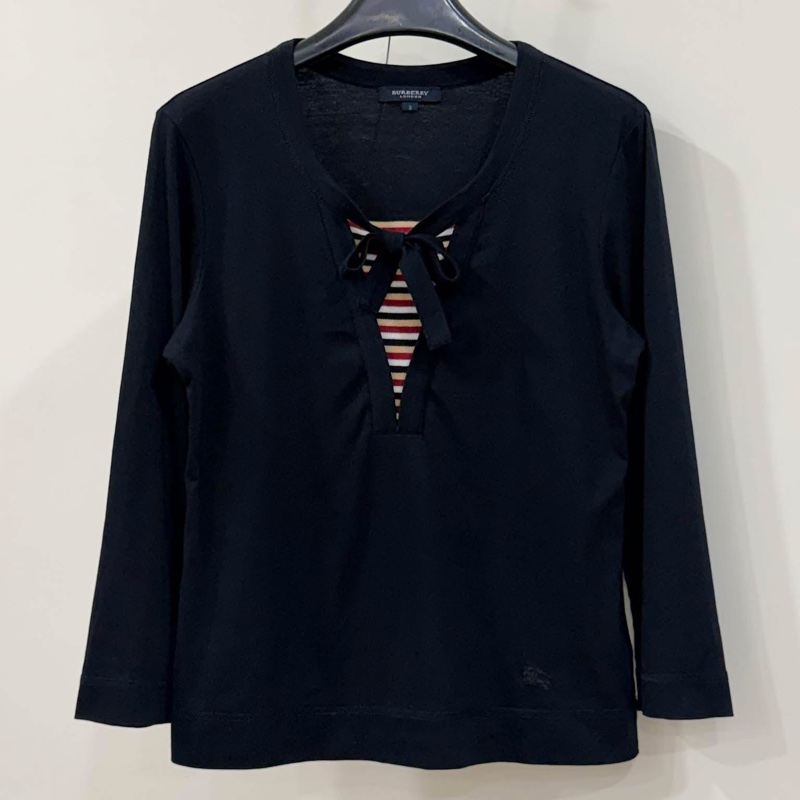 BURBERRY 倫敦 黑色綁帶戰馬上衣-1