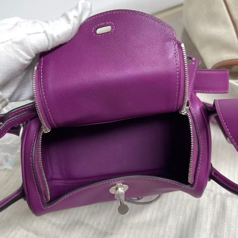 🌈Hermes💜Mini Lindy一代💜P9海葵紫銀扣💜98新🌈Swift皮🌟愛馬仕🌟-2