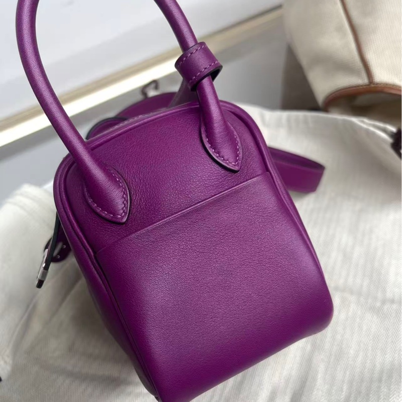 🌈Hermes💜Mini Lindy一代💜P9海葵紫銀扣💜98新🌈Swift皮🌟愛馬仕🌟-5