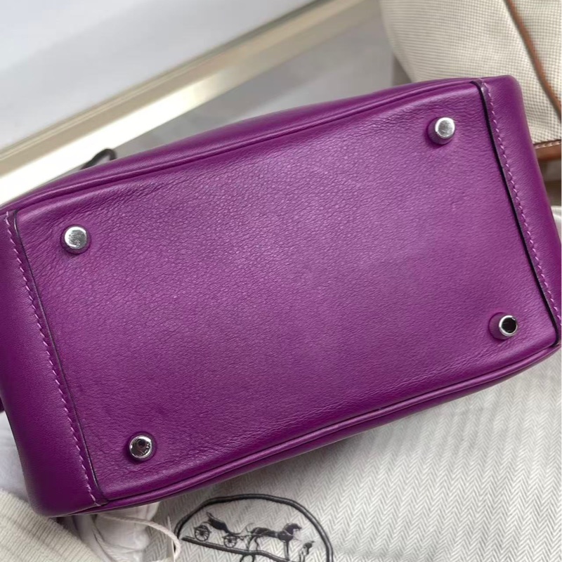 🌈Hermes💜Mini Lindy一代💜P9海葵紫銀扣💜98新🌈Swift皮🌟愛馬仕🌟-8