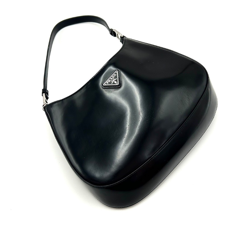PRADA Cleo黑色三角標單肩腋下hobo包27*22*6 98新配件塵袋-3