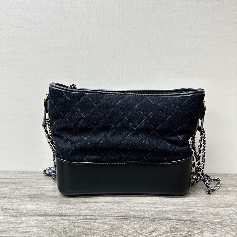 CHANEL 黑金流浪中號字母印花肩背斜背包28*22*10 98新配件塵袋-6