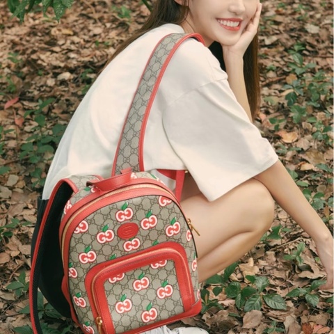 Gucci限定款蘋果後背包 小書包 特殊款